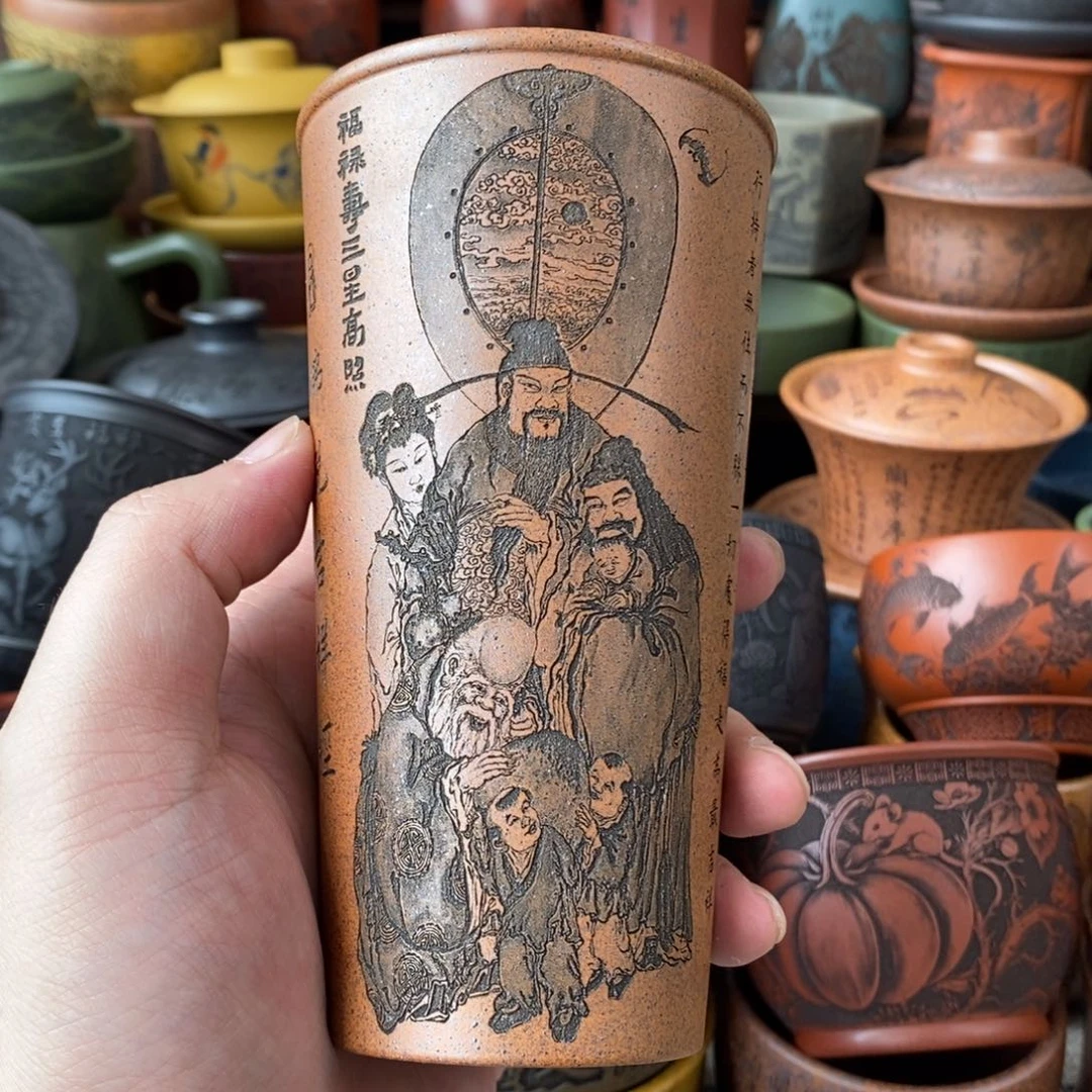 紫砂杯子宜兴全手工紫砂杯