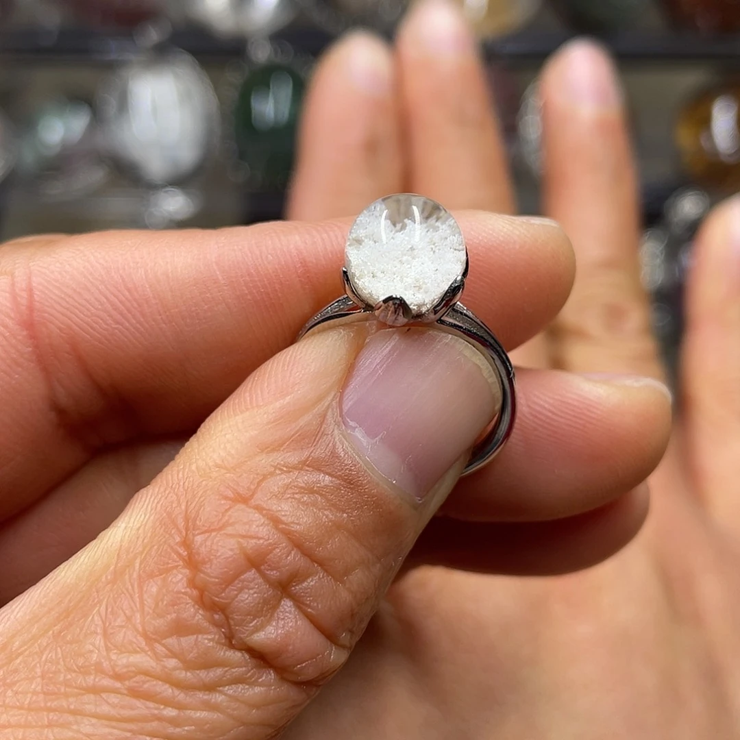 【闪购商品】水晶珠宝半成品银S925镶嵌戒指