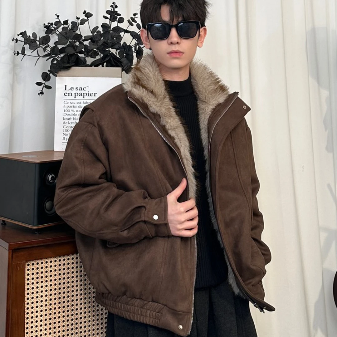 0123start 毛领座山雕棉服外套女十字架加绒加厚夹克冬季新款棉衣