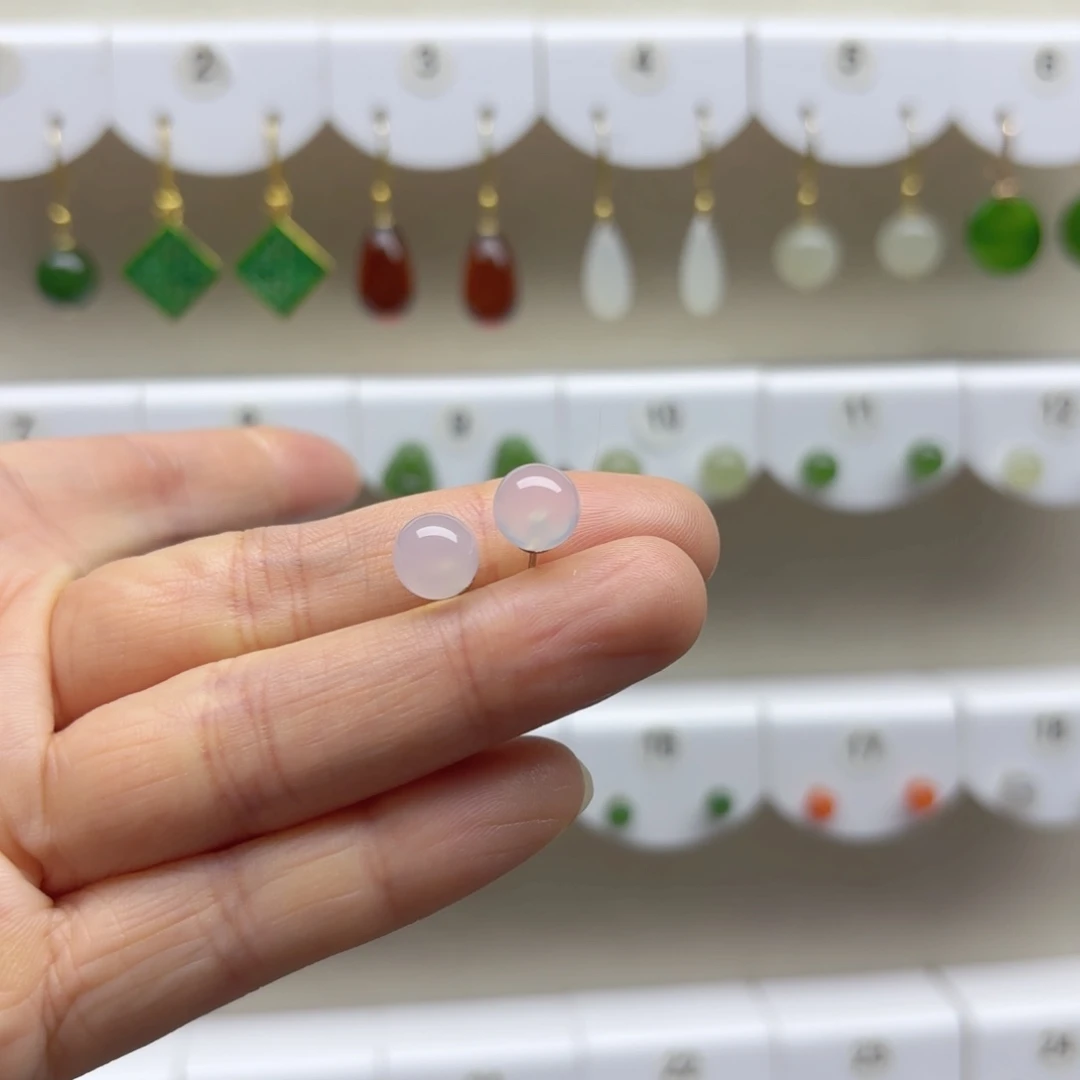 银S925镶嵌耳饰玛瑙/玉髓