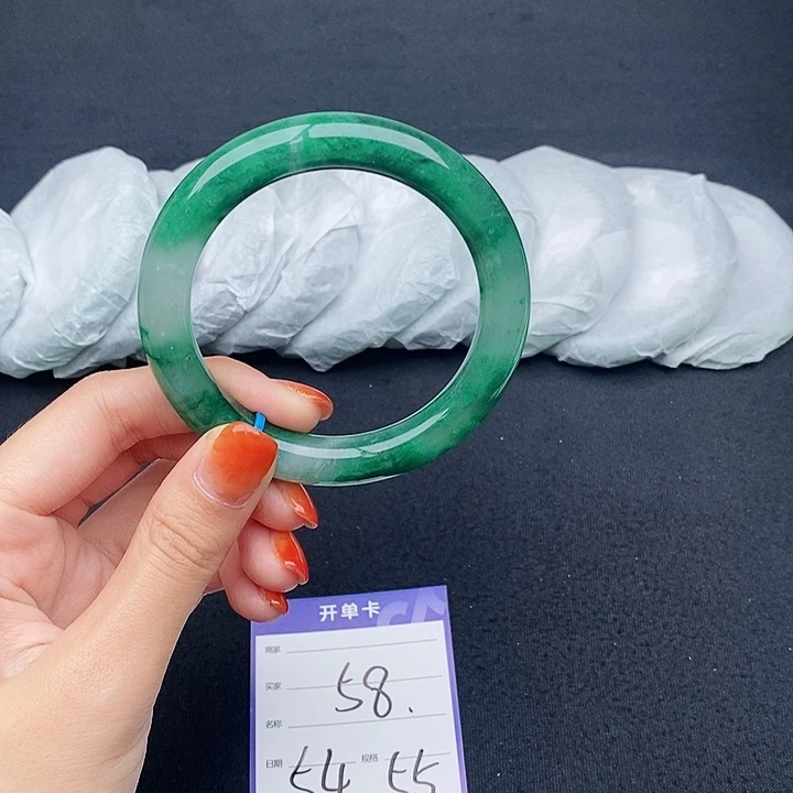 天然A货冰飘花手镯58