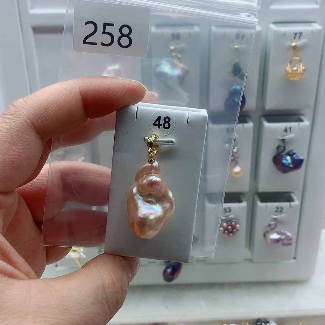 合金吊坠(不含链)淡水珍珠