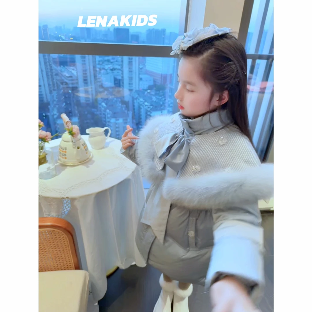Lenakids【现货】【高货·艾莎羽绒服·超大狐狸毛·90白鸭绒】24122003