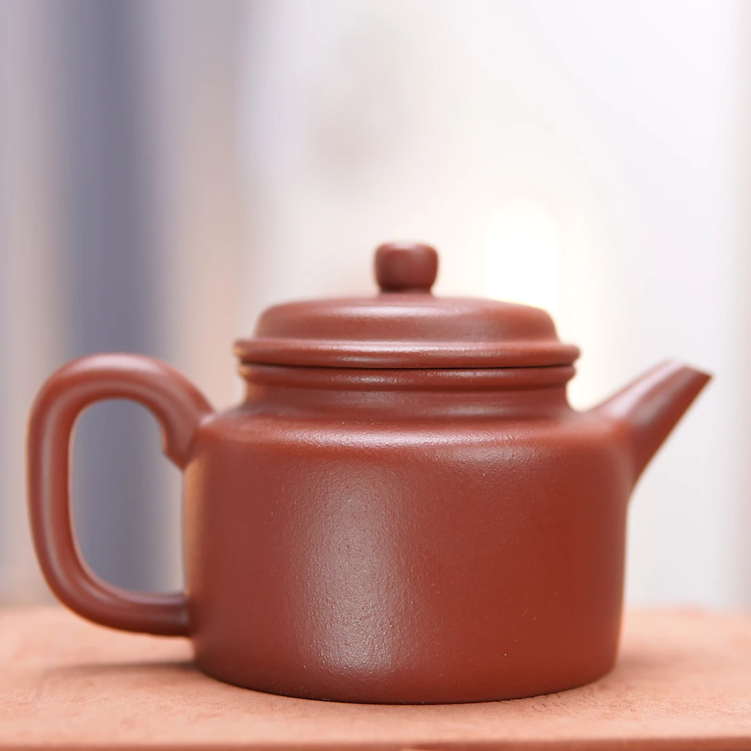 【宜兴紫砂】德钟壶半手工原矿朱泥200ml