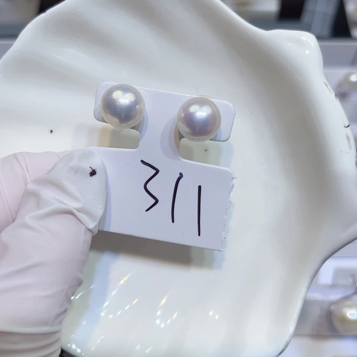 淡水珍珠耳饰银S925镶嵌