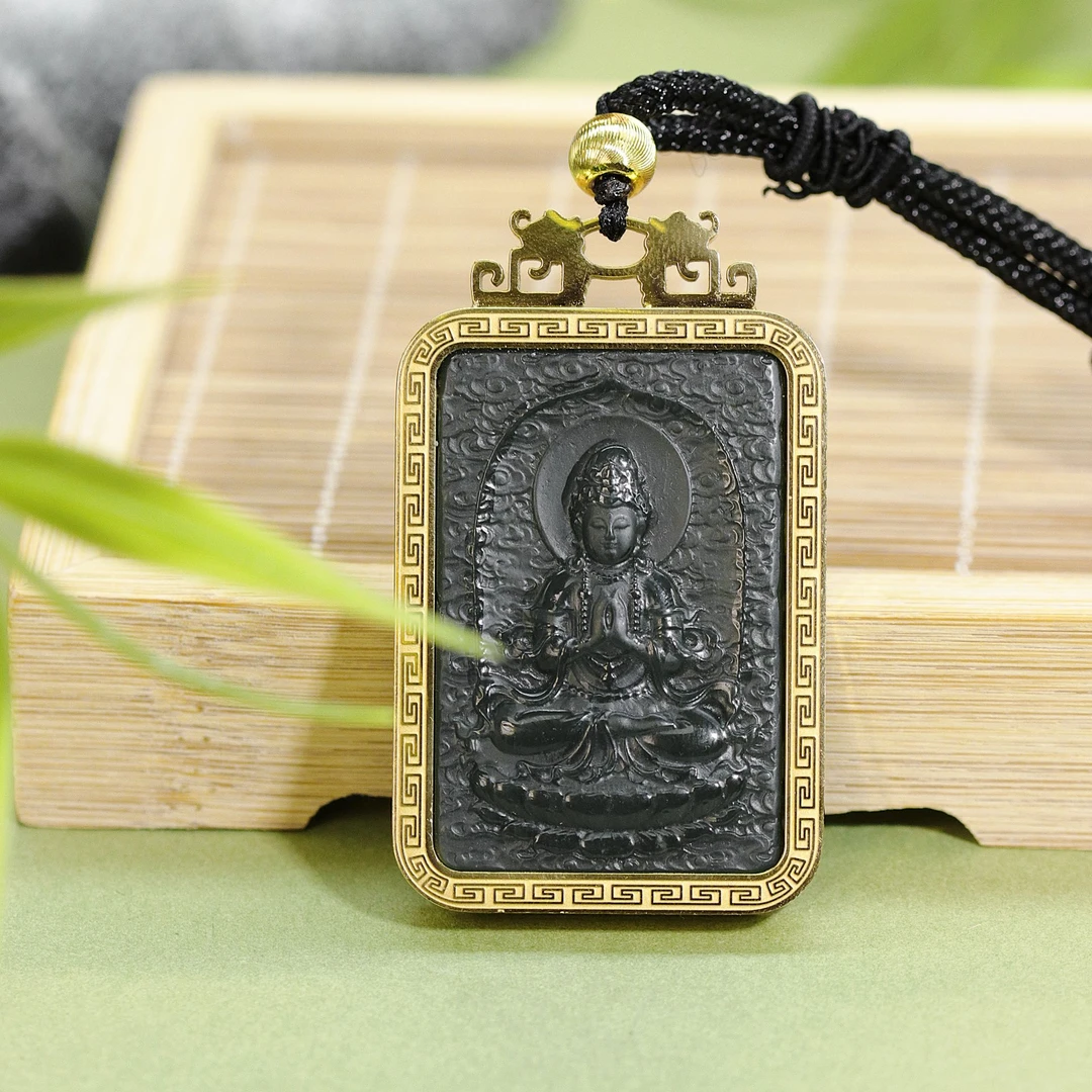 新疆和田玉观音菩萨上等和田玉吊坠挂件无事牌玉石直播间简约Y830