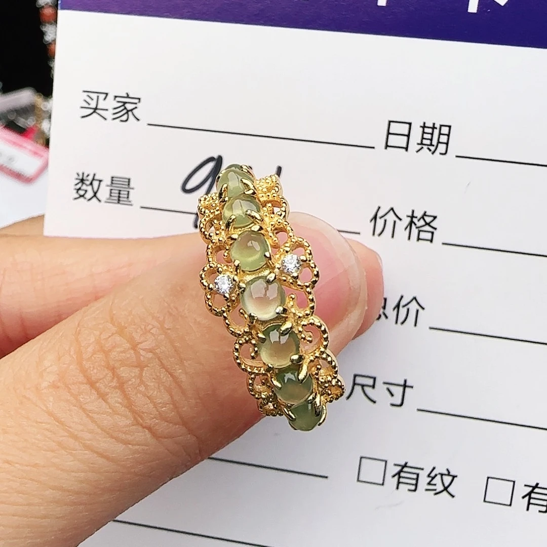 银S925镶嵌戒指翡翠戒指
