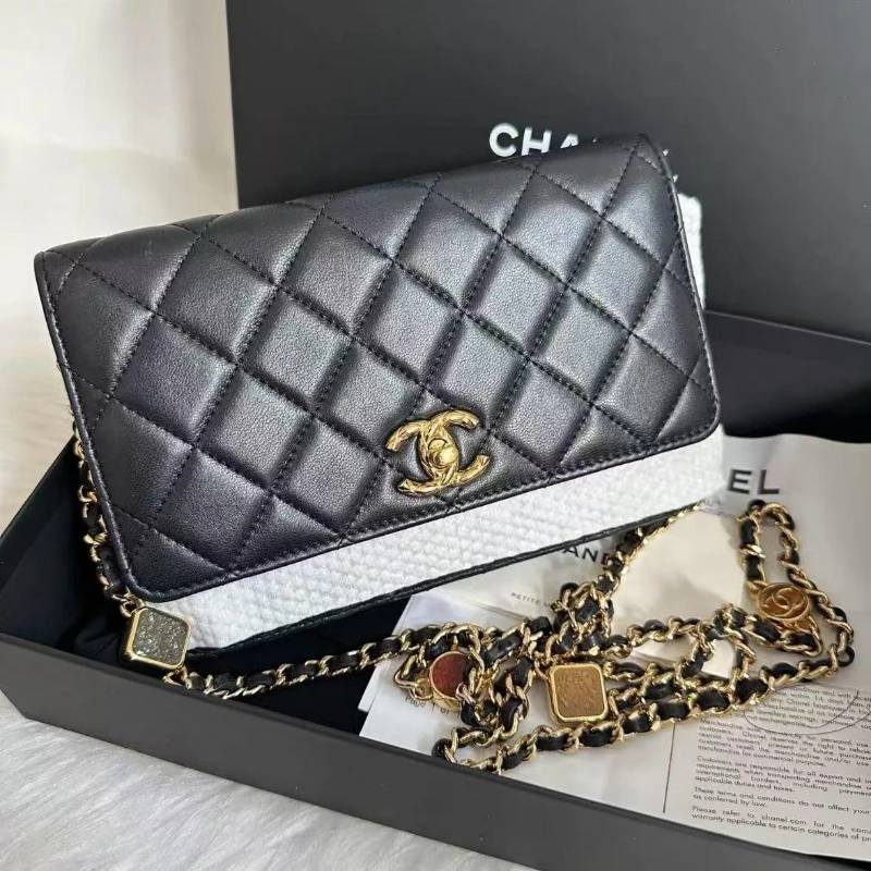 99新 Chanel/香奈儿 逸飞专属/单肩包/黑金Woc