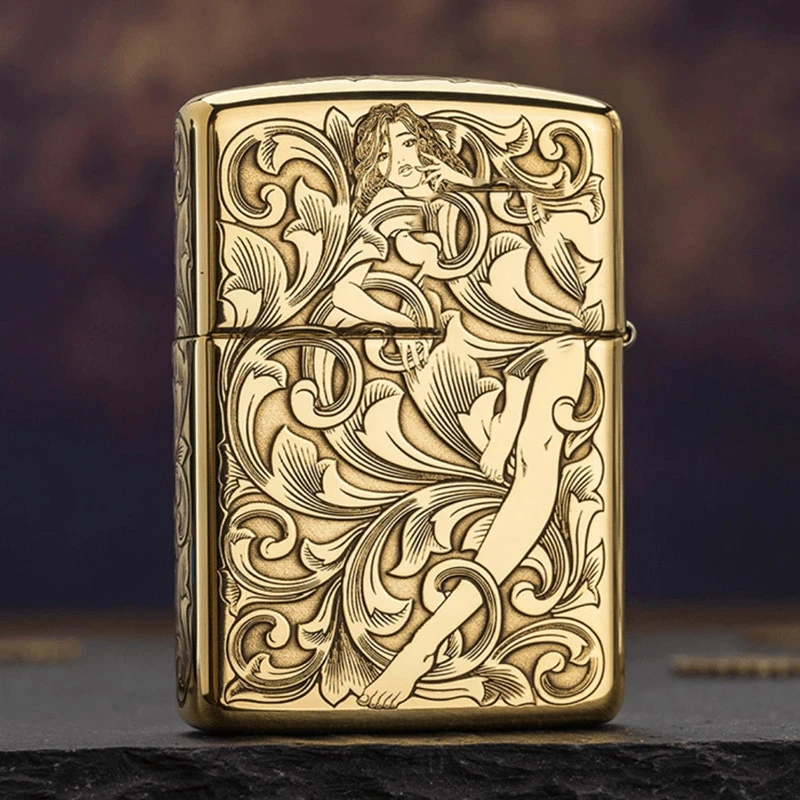 ZIPPO/之宝打火机-唐草仙子五面黄铜盔甲防风 【达人专属】