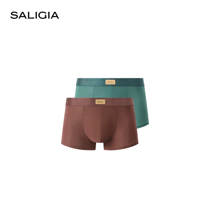 SALIGIA夜欲流光钻感光泽顺滑平纹织物男士平角内裤