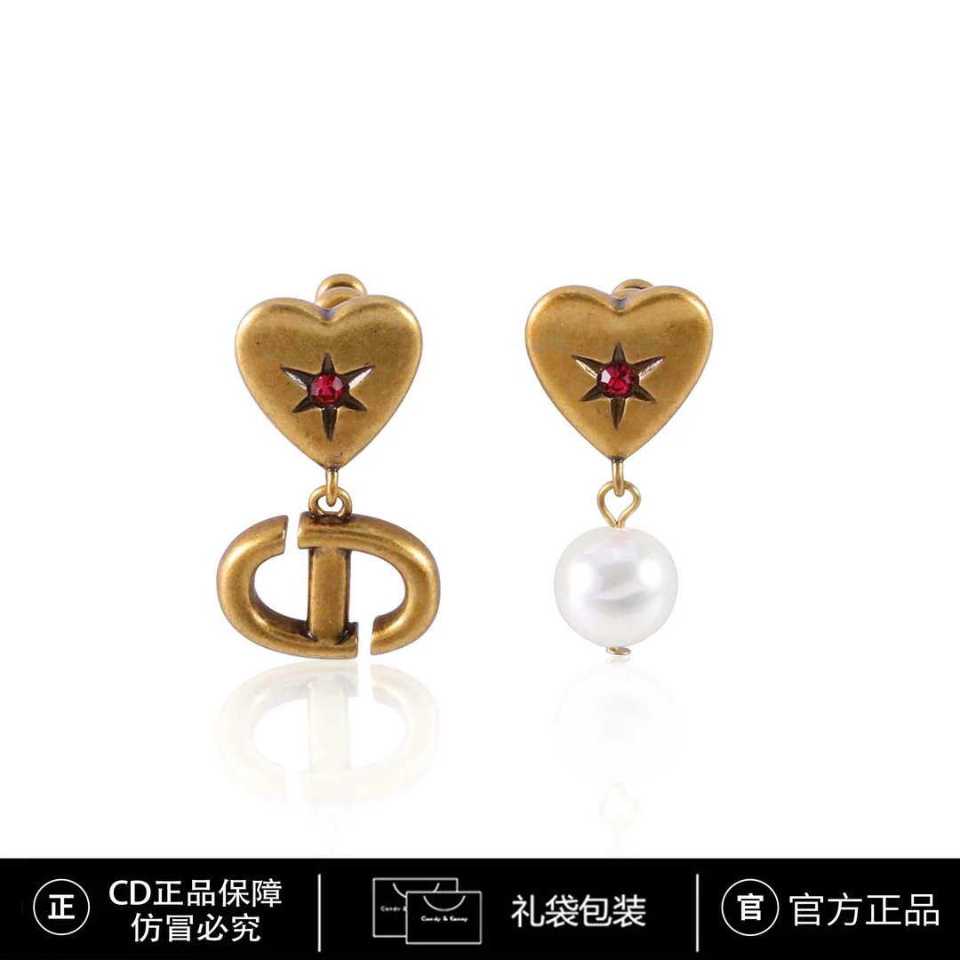 铜合金仿珍珠耳饰 锆石 古铜色气质时尚CD耳钉 3228