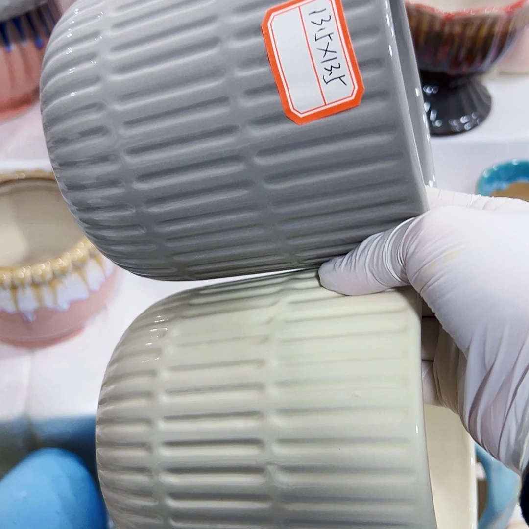 有孔，外贸尾单陶瓷花盆凑单10米包邮