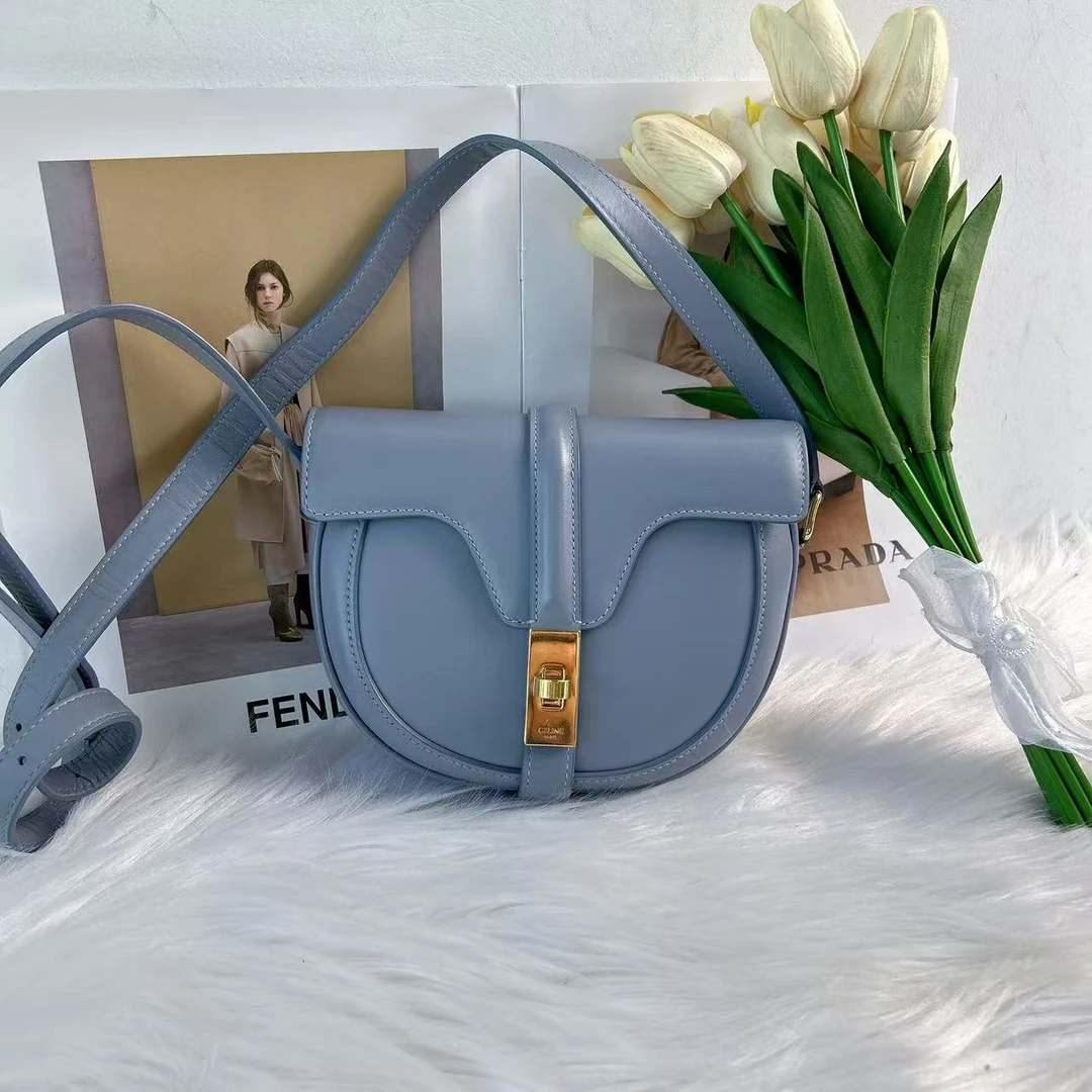95新 Celine/思琳 思琳蓝色b1263蓝色小马鞍