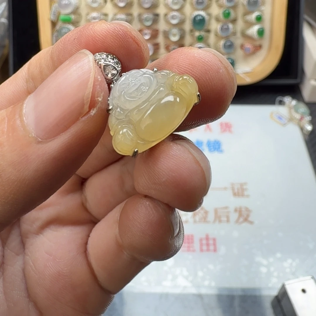 翡翠银S925镶嵌戒指天然缅甸翡翠a货