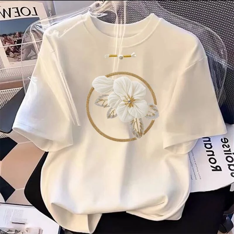 BM【宠粉福利】LY上新女款时尚休闲百搭夏季潮流春夏t恤圆领印花