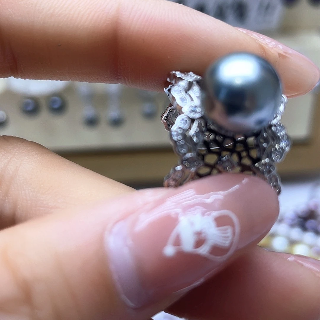 海水珍珠戒指银S925镶嵌