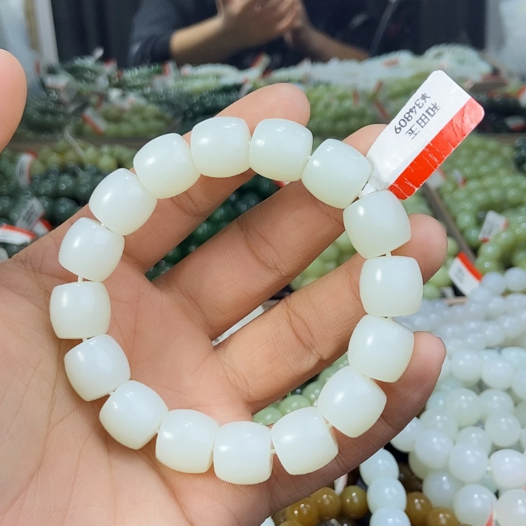 海****和田玉未镶嵌手串天然卡14和田戈壁料多样性拍一发一