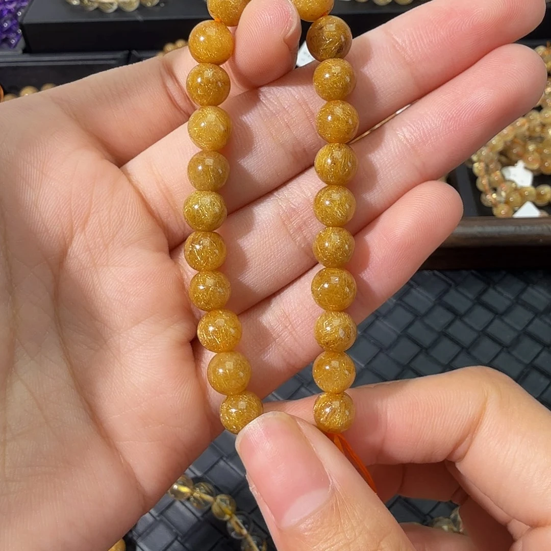 发晶手链未镶嵌天然金发晶