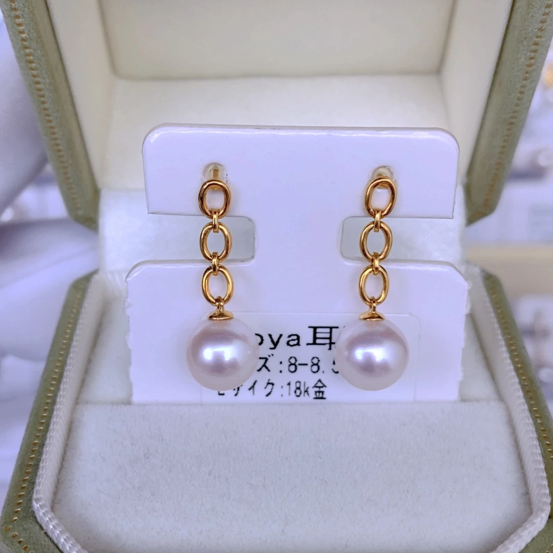 海水珍珠耳饰18K金镶嵌