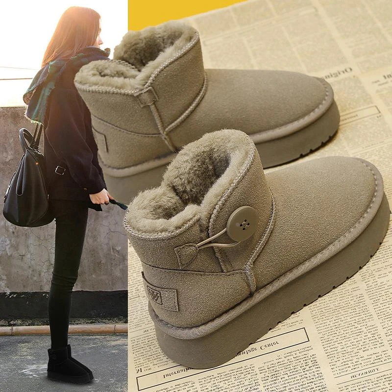 【香港Yeanrvou&言慧轻奢】东北厚底雪地靴女2025年冬季新款皮毛