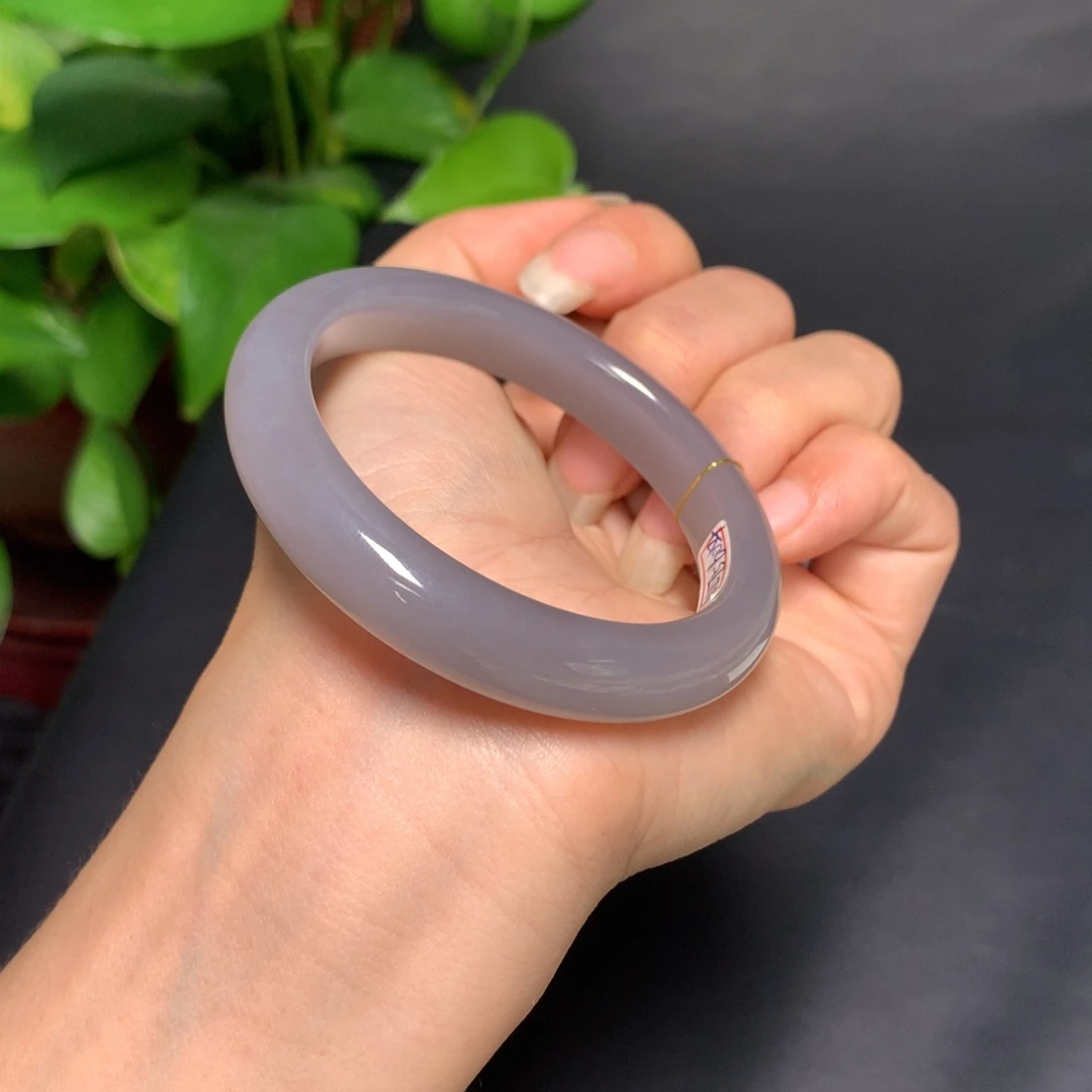 和田玉手镯未镶嵌烟紫手镯