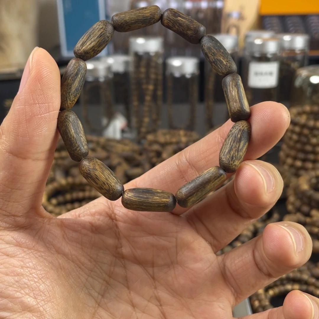 *****树心油单圈沉香手串