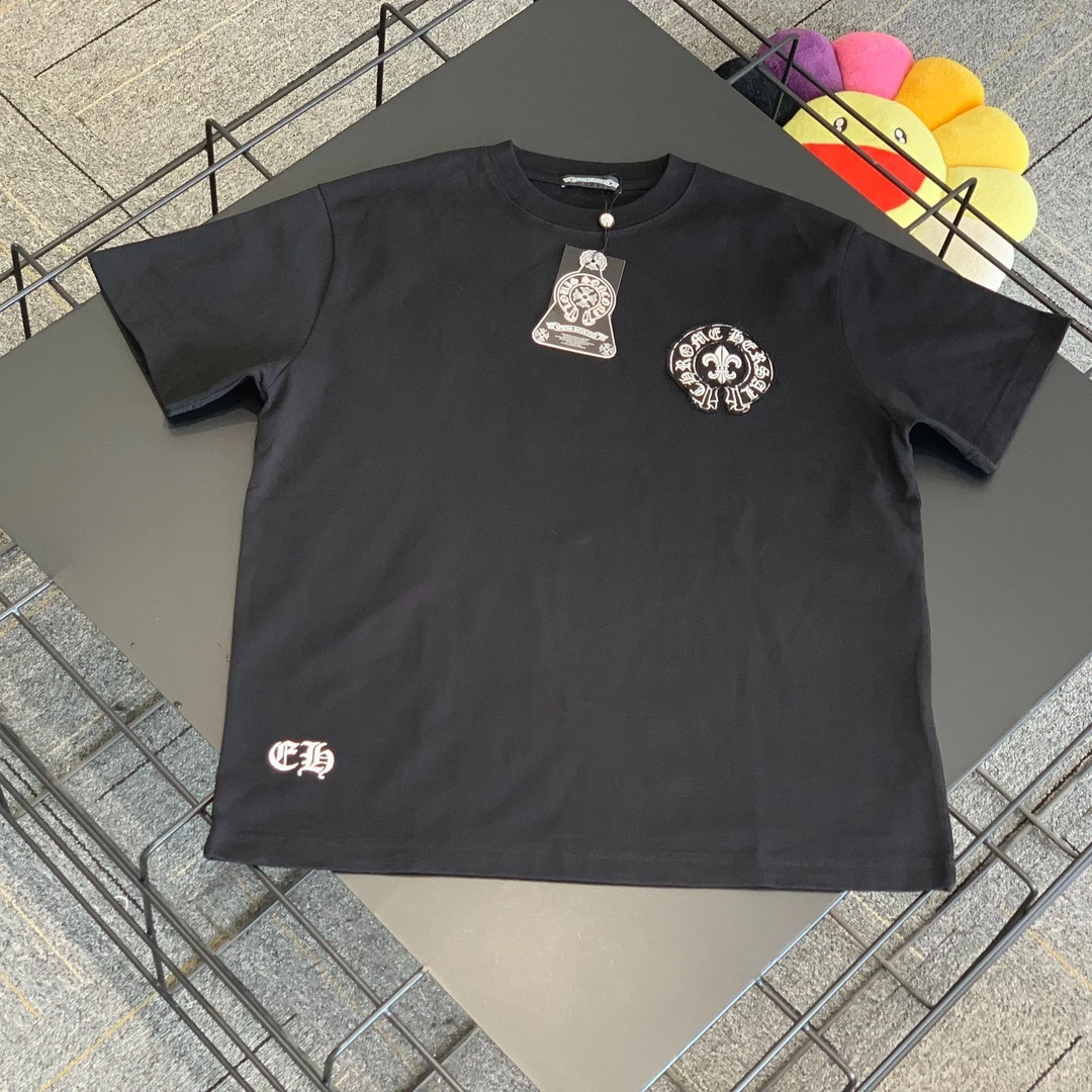 L-8076男女同款新款上新潮流百搭贴布短袖【威】