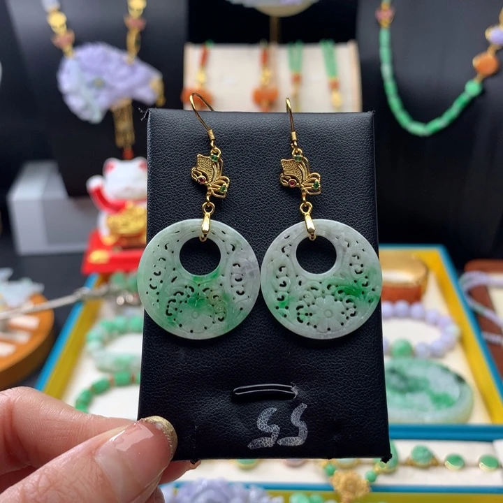 翡翠耳饰未镶嵌翡翠耳环