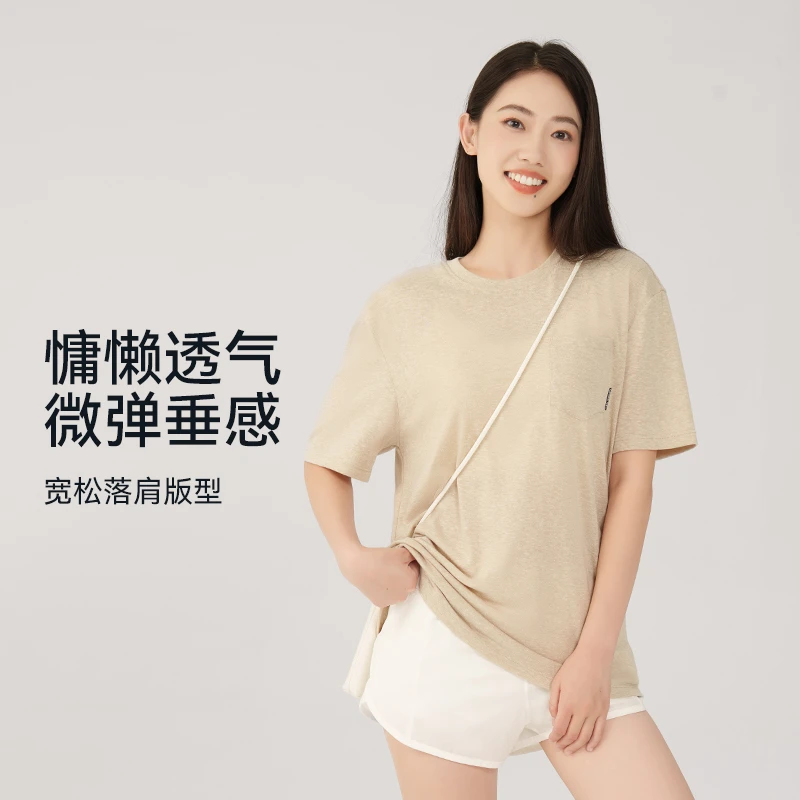 运动休闲宽松短袖T恤健身服跑步瑜伽上衣女百美式T恤夏款薄款3437