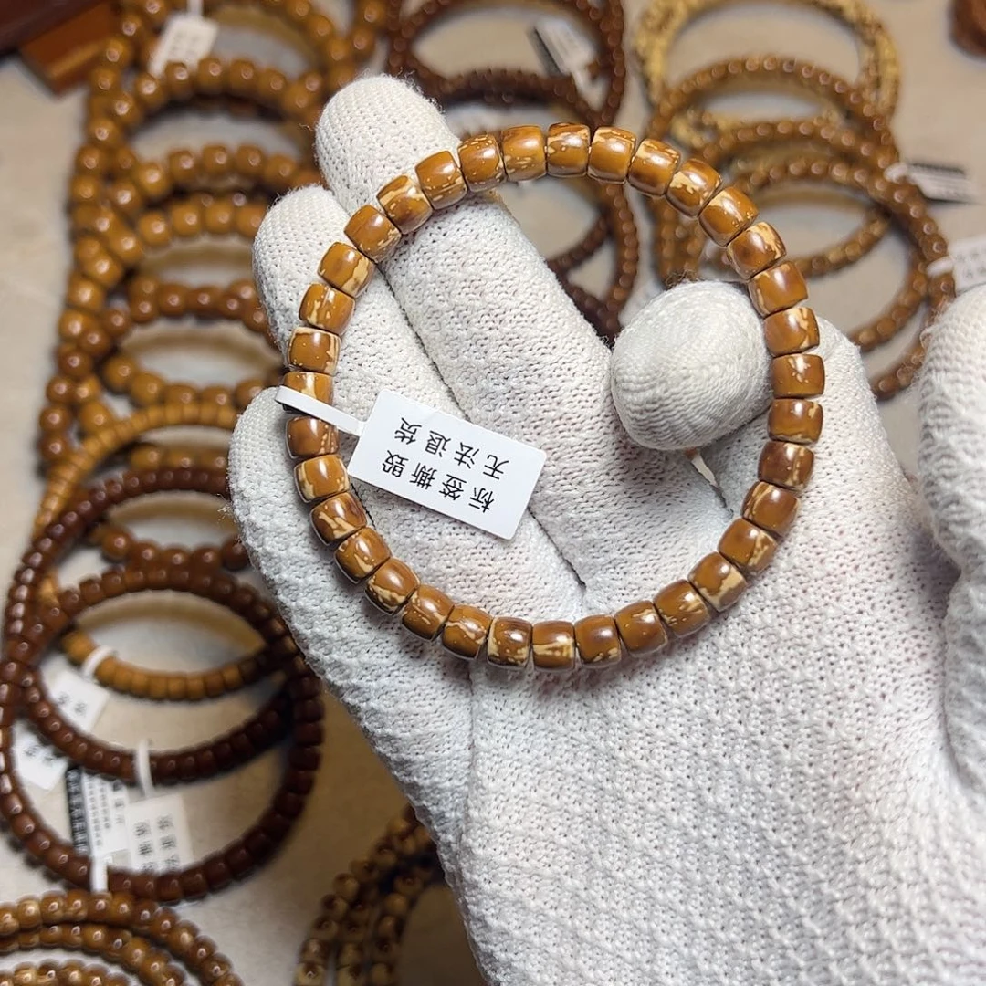 紫金鼠手串纯肉花皮火焰直切7*6尺寸