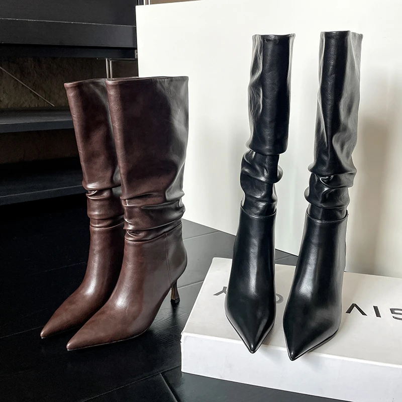 3042/7.5cm弹力皮长筒靴