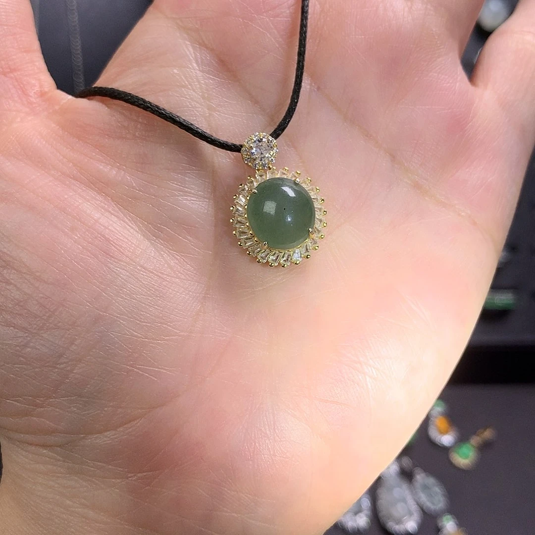 翡翠银S925镶嵌颈饰111111