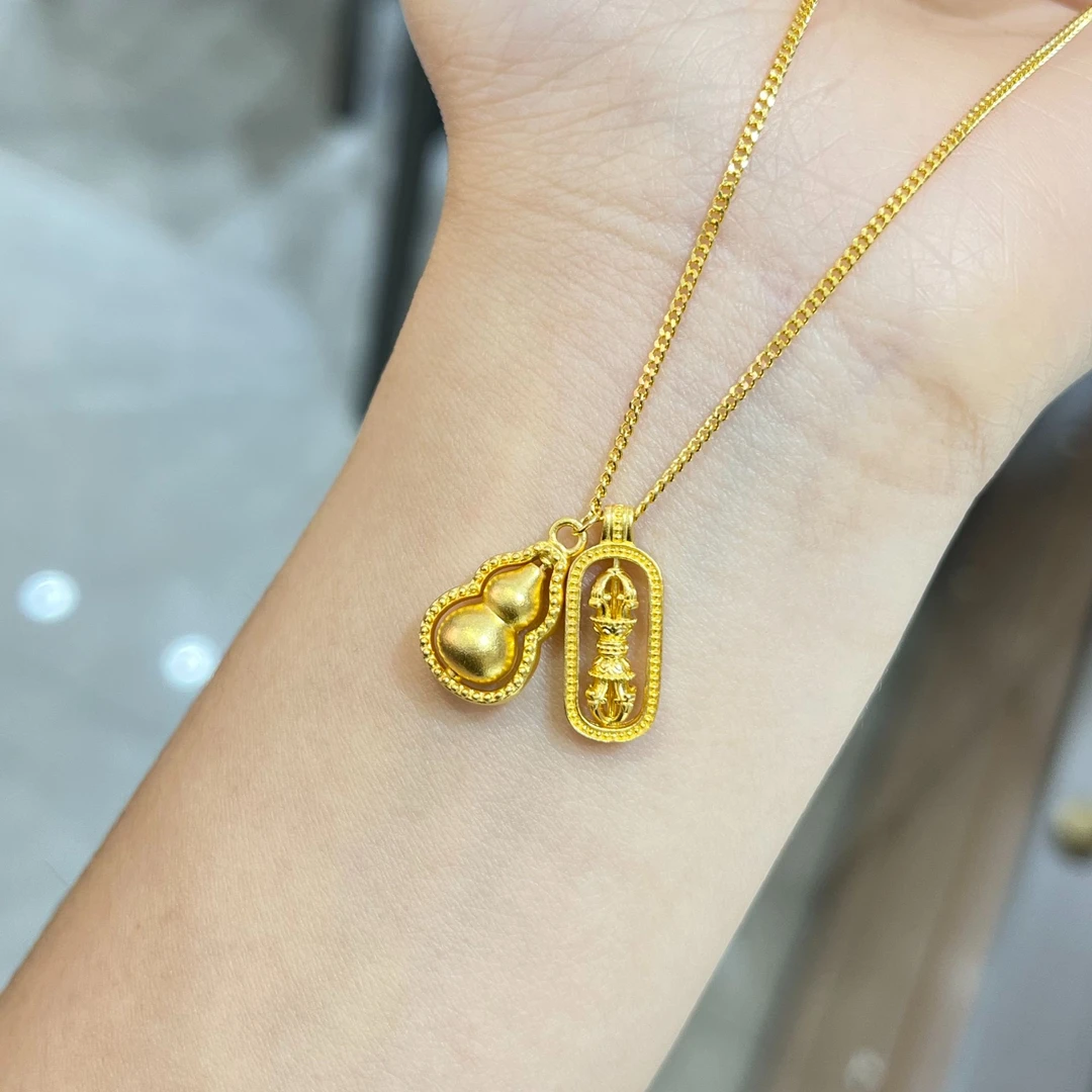 【桃觅】足金999福禄金刚杵套链