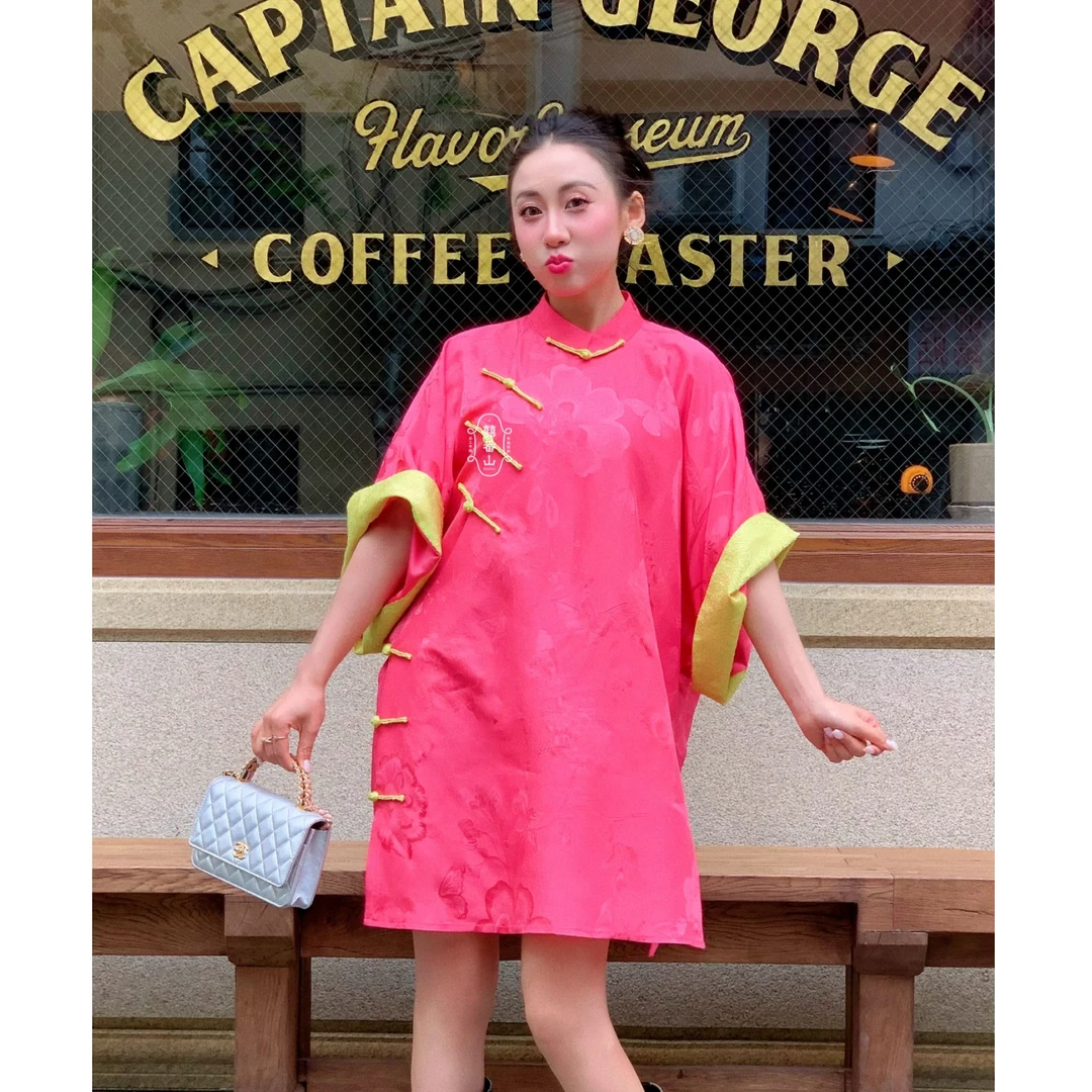 【囍番山·2025·夏季】海棠孔雀•古董衣改良版•千金大小姐旗袍裙