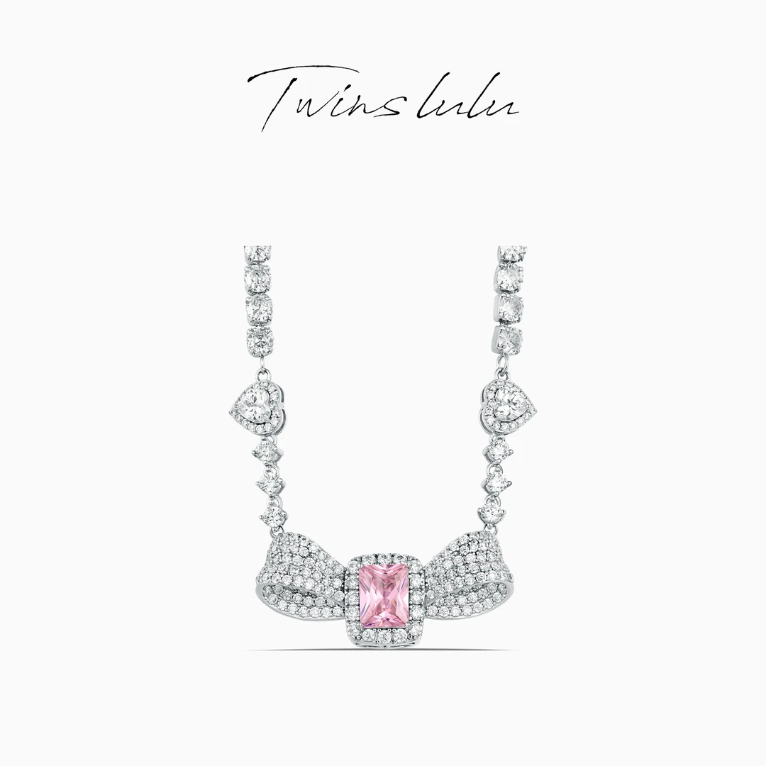 TWINS LULU 925银 镀k金 轻奢ins礼物重工蝴蝶结项链TSJ9141