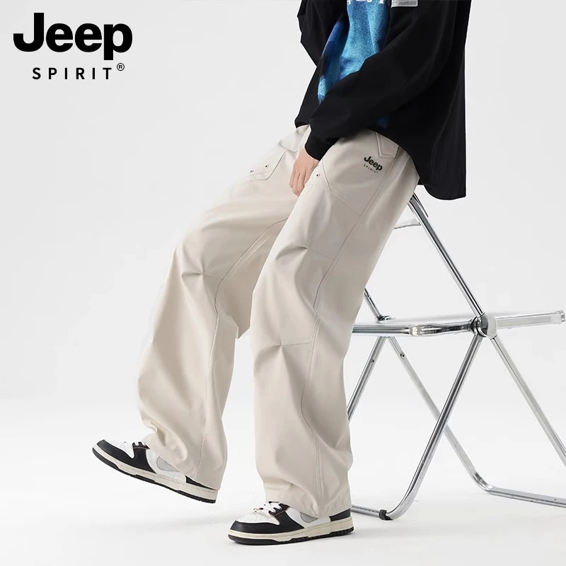 JEEP工装裤男款2025新款春秋户外登山冲锋裤男生运动裤子休闲裤