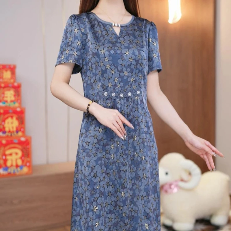 【直播专享】爆款时尚裙子女夏季国风2025新款连衣裙显瘦中式
