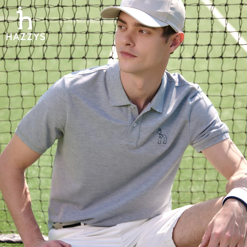 【AAA级抗菌】HAZZYS哈吉斯夏季时尚T恤男士商务休闲翻领短袖polo衫