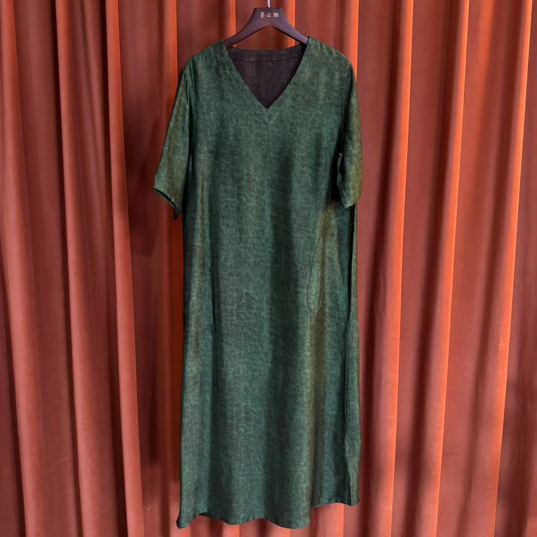 【杜仲】新中式时尚国风复古气质连衣裙女装2025夏季新款长裙