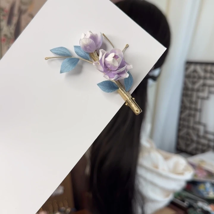 绒花非遗绒花发夹