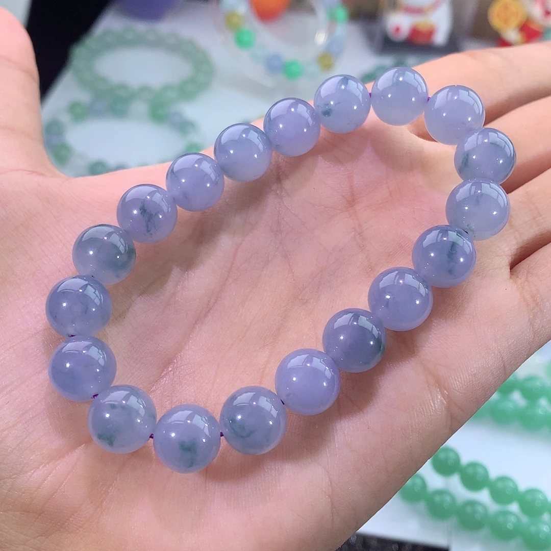 未镶嵌手链翡翠紫罗兰飘花手串