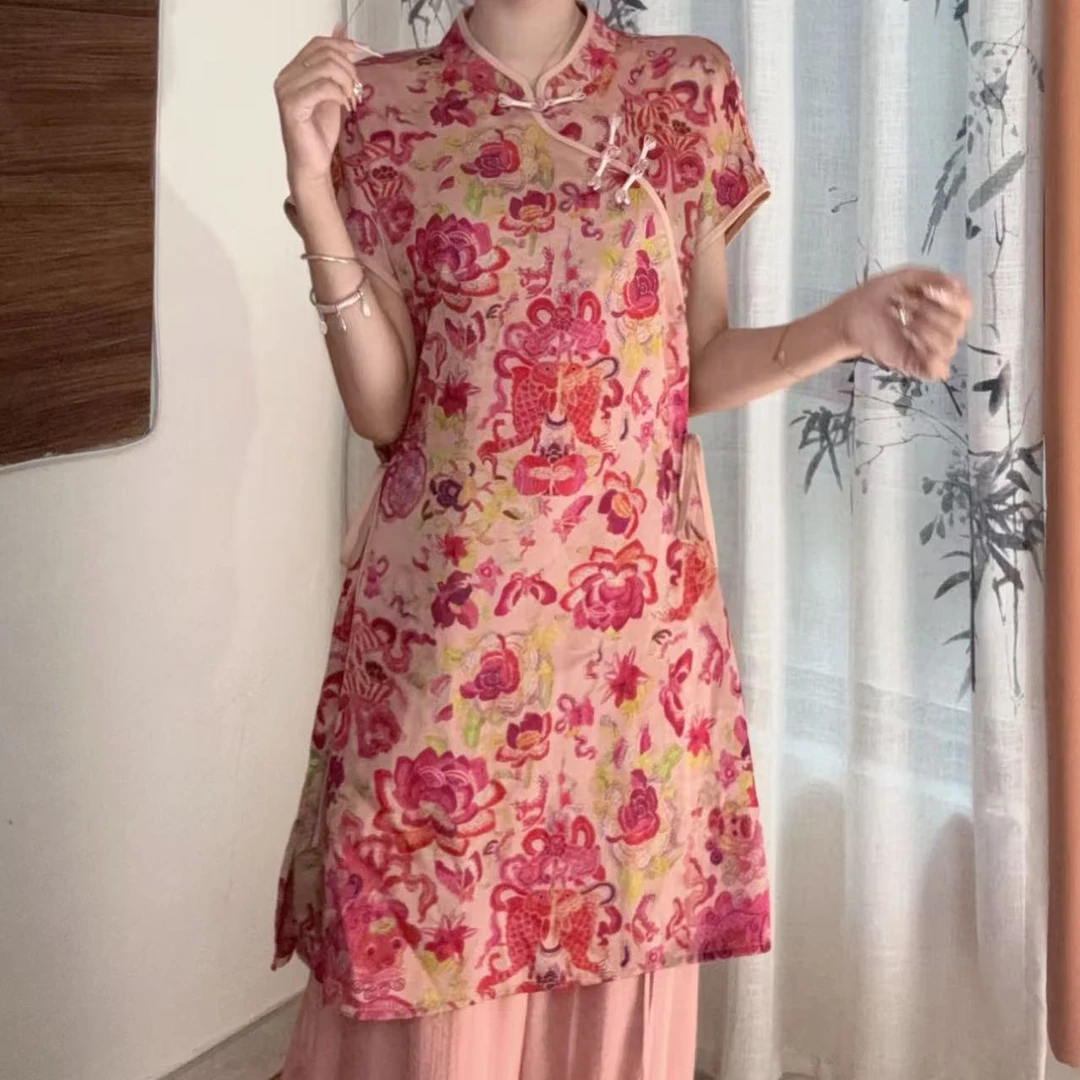 【锦鲤】新中式旗袍短袖夏季国风女装旗袍升级款