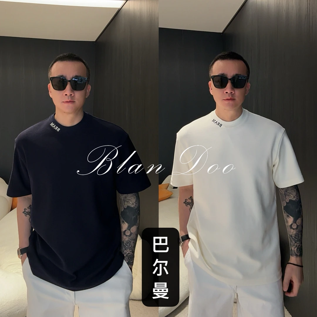 (秋款)BLANDOO "松弛舒适” 设计师款字母刺绣短袖T恤3BD5215