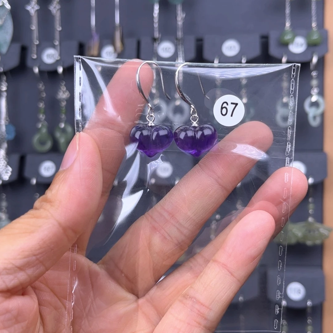 银S925镶嵌耳饰紫晶烜****姐