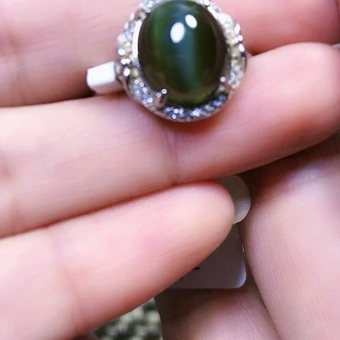和田玉银S925镶嵌戒指