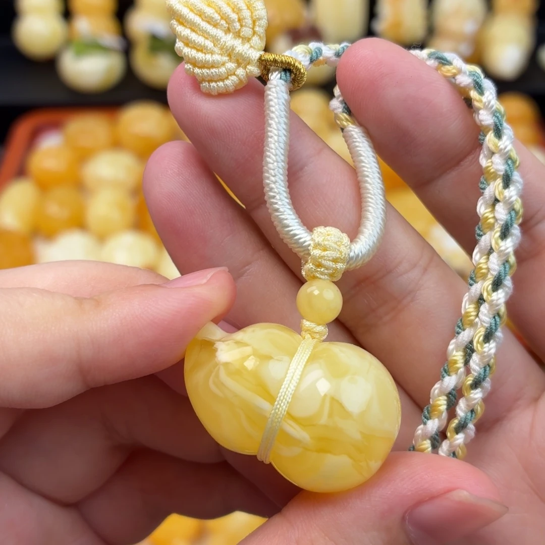 蜜蜡未镶嵌毛衣链蜜蜡