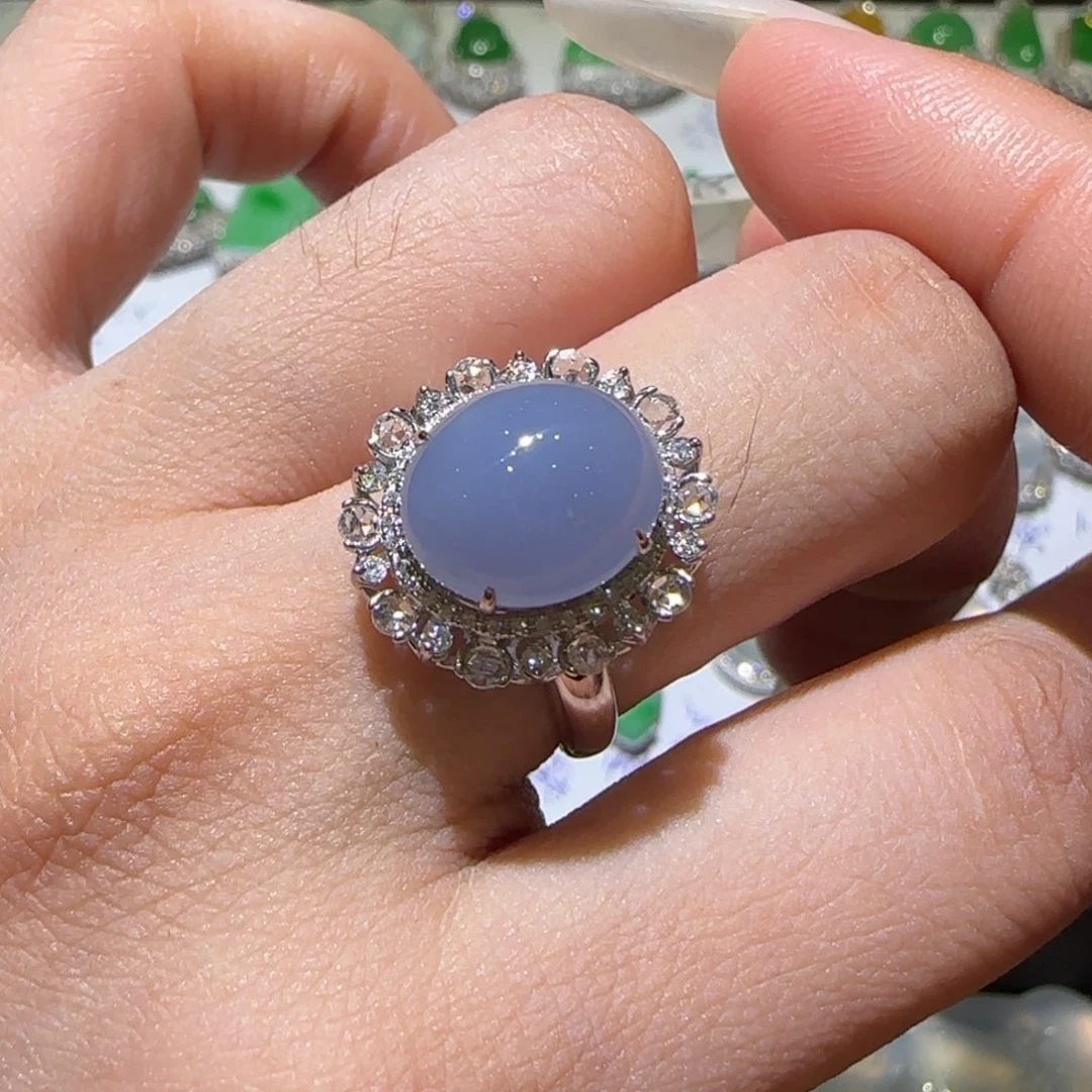 【闪购商品】翡翠戒指18K金镶嵌天然