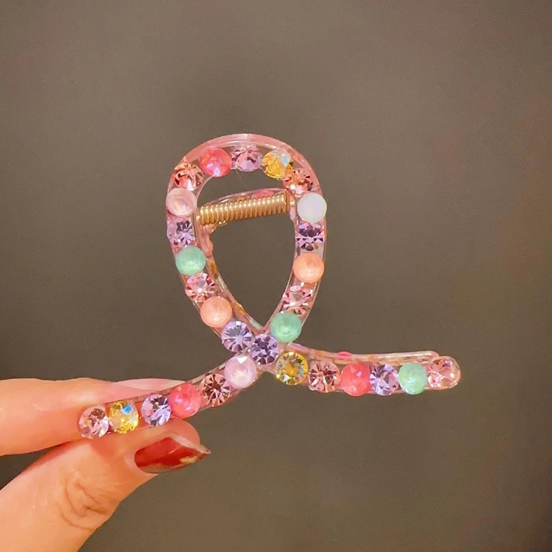 韩国施家水晶抓夹高端发夹网红款超长发专用后脑勺抓夹盘发鲨鱼夹