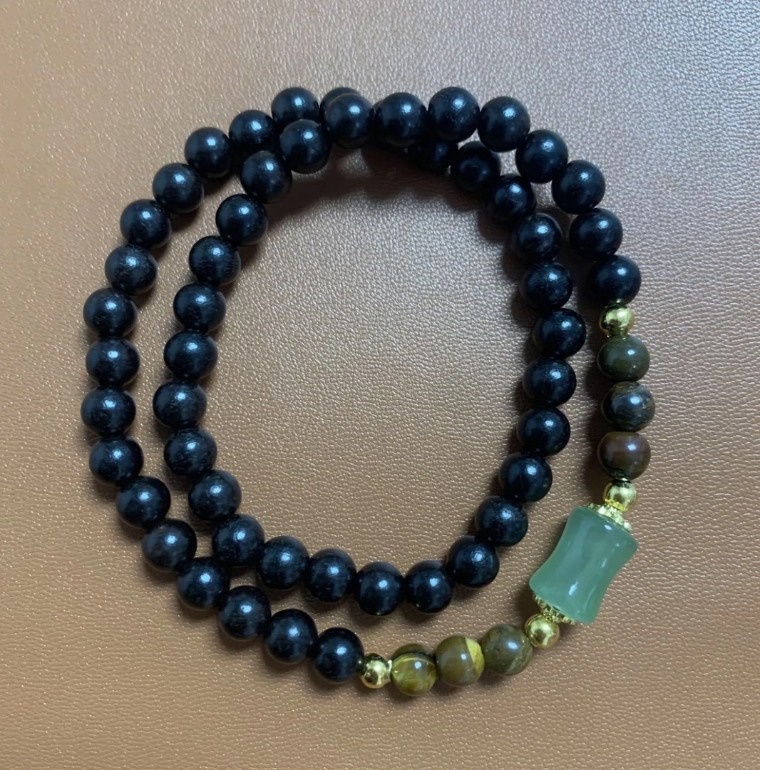 0529-黑檀双虎眼6mm双圈MJW0529（无礼盒）