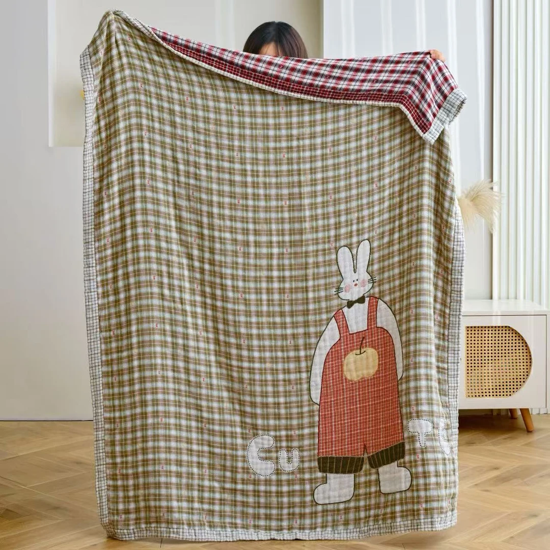 【全棉多层纱布毯】A类儿童全棉夏被纯棉多层纱布凉被幼儿园宝宝被